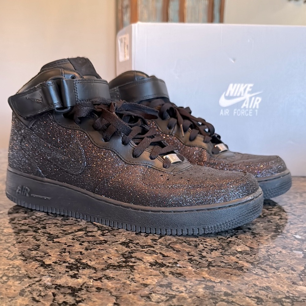 Nike Air Force 1 Black pearl Glitter Sneakers EUC 10.5